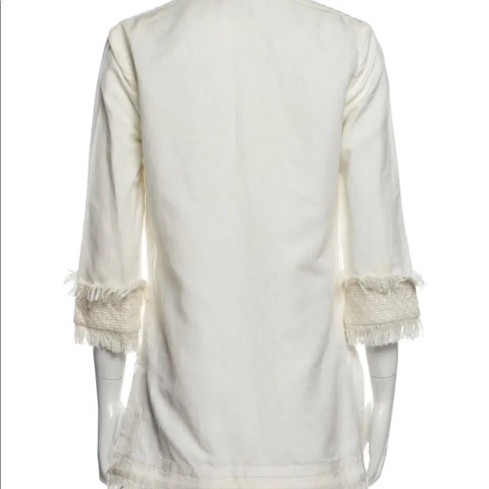 💙 Tory Burch White Fringe Tunic Top